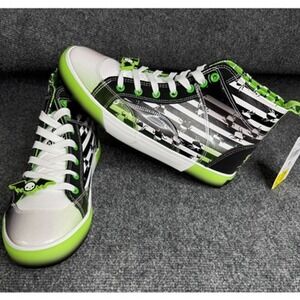 Beetlejuice High-top Sneakers Shoes Women's Glow-In-The Dark New Trendy Size 6.5